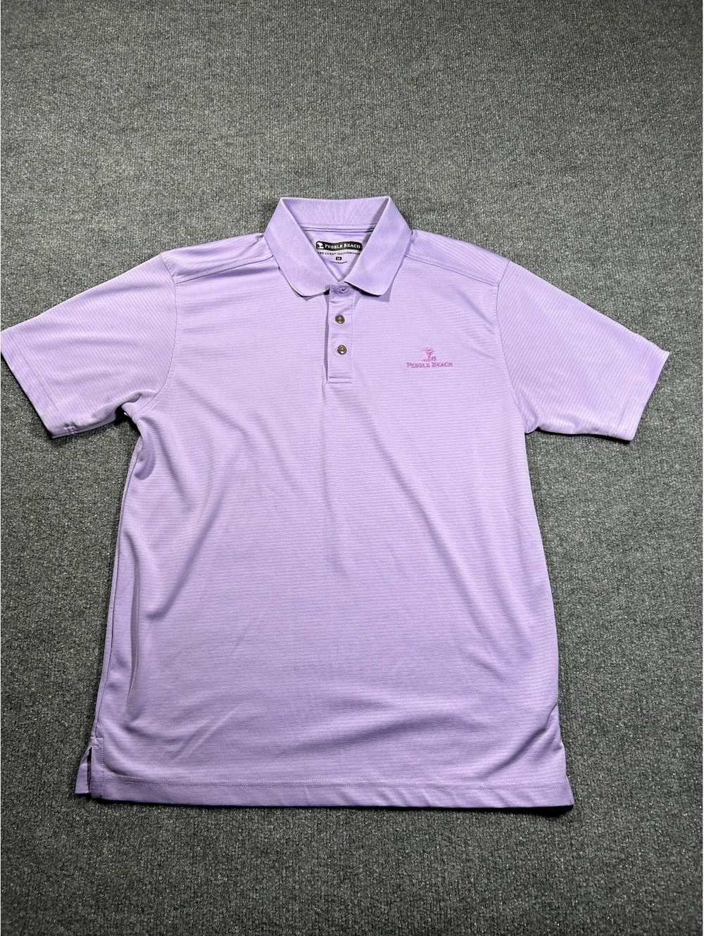 Pebble Beach Dry-Luxe Performance Purple Polo Shirt Medium